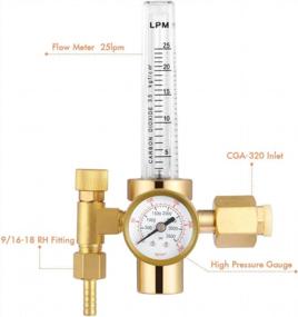 img 3 attached to Precision Gas Control For Welding: Copper Flowmeter Regulator With CO2 Flow Measurement Gauge And Valve Manipulation For TIG/MIG Welding
