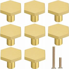 img 4 attached to 8Pcs Solid Brass Hexagon Kitchen Cabinet Knobs Home Office Decoration Hardware Handles And Pulls Wardrobe Knob - RZDEAL 1-1/5