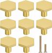 8pcs solid brass hexagon kitchen cabinet knobs home office decoration hardware handles and pulls wardrobe knob - rzdeal 1-1/5 logo