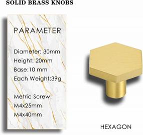 img 3 attached to 8Pcs Solid Brass Hexagon Kitchen Cabinet Knobs Home Office Decoration Hardware Handles And Pulls Wardrobe Knob - RZDEAL 1-1/5
