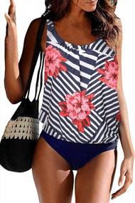 img 4 attached to Women'S Plus Size Tankini Swimsuit Tummy Control Two Piece Bathing Suit