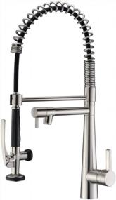 img 4 attached to GICASA Kitchen Faucet: Heavy Duty Spring Single Handle With Pull Down Sprayer & Pot Filler, Brushed Nickel Finish