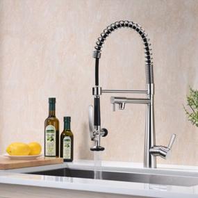 img 3 attached to GICASA Kitchen Faucet: Heavy Duty Spring Single Handle With Pull Down Sprayer & Pot Filler, Brushed Nickel Finish