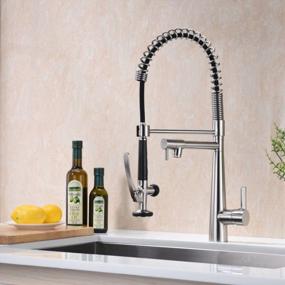 img 1 attached to GICASA Kitchen Faucet: Heavy Duty Spring Single Handle With Pull Down Sprayer & Pot Filler, Brushed Nickel Finish