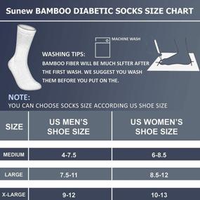 img 2 attached to Sunew Unisex Bamboo Diabetic Socks: Comfort & Moisture Wicking For All-Day Relief
