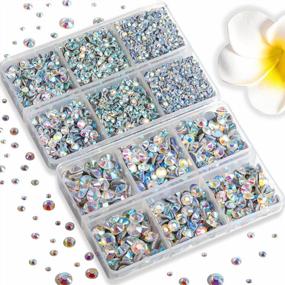 img 3 attached to 6736Pcs Hotfix AB Crystal Rhinestones For Crafts - SS6-SS30, 5 Sizes + Tweezers & Wax Pencil Kit