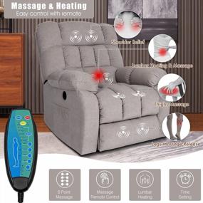 img 1 attached to CDCASA Electric Power Lift Recliner Chair with Massage, Heat, and USB Port for Elderly in Light Gray Plush Fabric