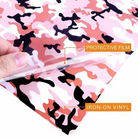 img 1 attached to 🔥 Camo Heat Transfer Vinyl Bundle: 17-Pack HTV Vinyl Sheets with Weeding Tool & Teflon Sheet for Cricut, Silhouette, and More