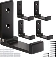 folding coat hooks: 5pcs wall mounted towel hooks for hats, bags, and fitness equipment - heavy duty aluminum alloy, rustproof - with screws, headphone holder - black логотип