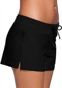 img 2 attached to Women'S Summer Beach Board Shorts With Slit Bottom For Sports Swimming