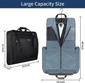 img 3 attached to Mancro Foldable Carry On Garment Bag For Men Women, 2 In 1 Travel Suitcase Luggage With Shoulder Strap - Business Trip Gifts, Large Hanging Garment Bags For Travel