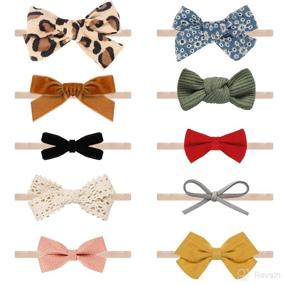 img 4 attached to 🎀 Visbl Baby Girl Headbands and Bows: Elastic Nylon Hairbands for Newborns, Infants, and Toddlers - Stylish Hair Accessories