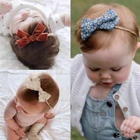 img 2 attached to 🎀 Visbl Baby Girl Headbands and Bows: Elastic Nylon Hairbands for Newborns, Infants, and Toddlers - Stylish Hair Accessories