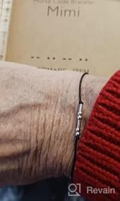 img 6 attached to Дайте вдохновение с браслетом на морзе КГБНКИЭ – из стерлингового серебра на шелковой веревке – идеальный подарок для нее.
