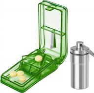get precise and hassle-free pill cutting with johnbee pill cutter - the top rated solution for small or large pills in usa with extra features like vitamin splitter and keychain pill holder (green) logo