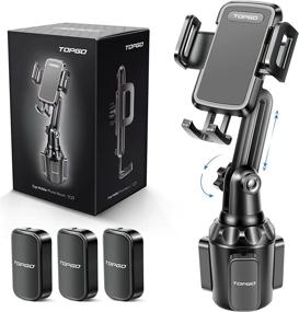 img 4 attached to 📱 Stable & Adjustable Car Cup Holder Phone Mount - No Shaking - Cell Phone Cradle for iPhone, Samsung, and More Smartphones (Black)