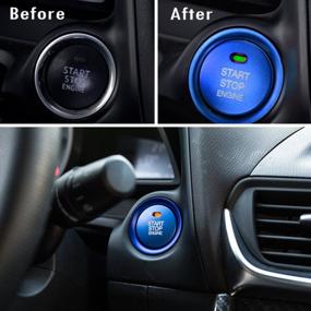 img 1 attached to Enhanced Mazda Keyless Push Start Button And Surrounding Decoration Ring For 3, 6, Axela, ATENZA, CX-3, CX-5, CX-9, And MX-5 - Blue Slim Aluminum Design