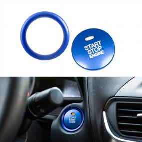 img 4 attached to Enhanced Mazda Keyless Push Start Button And Surrounding Decoration Ring For 3, 6, Axela, ATENZA, CX-3, CX-5, CX-9, And MX-5 - Blue Slim Aluminum Design