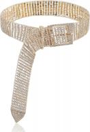 sparkling rhinestone belt for women - shimmering silver dress belt with buckle and glittery bling accents logo