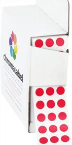 img 4 attached to 1000 постоянных красных точечных наклеек с кодом цвета в коробке дозатора - ChromaLabel 0,25-дюймовые круглые этикетки для эффективной организации