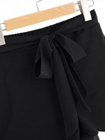 img 2 attached to Stay Cool And Comfy: MakeMeChic Women'S Black Summer Shorts With Elastic Waist And Scalloped Hem