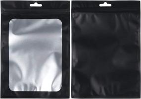 img 4 attached to 🎁 Premium 100pcs Black Mylar Zip Lock Bags with Window - 5.5 x 7.8 inch - Foil Sample Pouch Gift Baggies Self Seal Packaging For Candy, Snacks, Lashes, and Lip Gloss