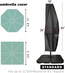 img 2 attached to Heavy Duty Waterproof Outdoor Offset Banana Style Umbrella Cover For 7Ft To 11Ft Cantilever Offset Umbrellas - SnugNiture