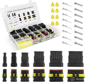 img 4 attached to 🔌 Cnaodun 724Pcs Waterproof Automotive Electrical Connectors - Complete Kit with Male and Female Plugs - 1/2/3/4/5/6 Pin Terminals for Automotive Wiring