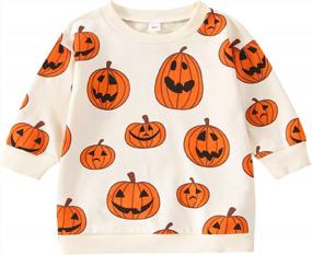 img 4 attached to Halloween Sweatshirt For Toddler Boys And Girls: Get Your Little One Holiday-Ready With Pumpkin Crewneck Sweater Shirt And Matching Clothes