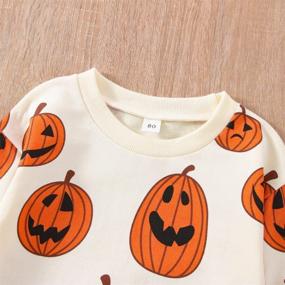 img 3 attached to Halloween Sweatshirt For Toddler Boys And Girls: Get Your Little One Holiday-Ready With Pumpkin Crewneck Sweater Shirt And Matching Clothes