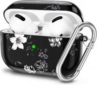 protect your airpods pro with hamile's cute and shockproof hard case in grey floral design, complete with led visible accessories keychain logo