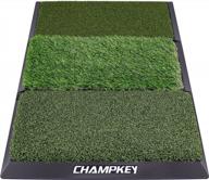 champkey professional tri-turf golf practice mat with heavy-duty rubber backing - perfect for indoor and outdoor training logo