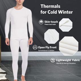 img 3 attached to Subuteay Thermal Underwear For Men Open Fly Design Long Johns Fleece Lined Base Layer Top & Bottoms