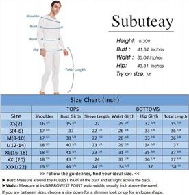 img 1 attached to Subuteay Thermal Underwear For Men Open Fly Design Long Johns Fleece Lined Base Layer Top & Bottoms