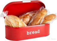 🍞 retro red metal bread box: stylish and spacious kitchen countertop storage solution (17.3 x 8.3 x 6.5 in) логотип