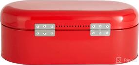 img 1 attached to 🍞 Retro Red Metal Bread Box: Stylish and Spacious Kitchen Countertop Storage Solution (17.3 x 8.3 x 6.5 In)