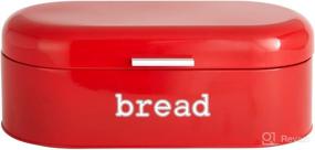 img 2 attached to 🍞 Retro Red Metal Bread Box: Stylish and Spacious Kitchen Countertop Storage Solution (17.3 x 8.3 x 6.5 In)