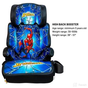 img 2 attached to 🚗 Spider-Man Blue Web KidsEmbrace High Back Booster Car Seat with Marvel Theme