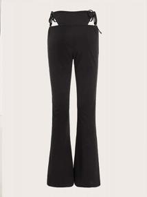 img 3 attached to Flare Leg Trousers With Cut-Out Sides And Elastic Waist For Women - By SOLY HUX