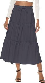 img 4 attached to LNX Womens Waisted Skirts Drawstring Women's Clothing and Skirts