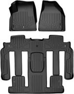 🚗 premium maxliner custom fit floor mats- 3 row liner set black for traverse/enclave/acadia/outlook with 2nd row bucket seats logo