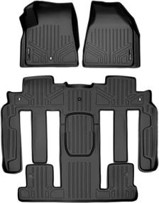 img 4 attached to 🚗 Premium MAXLINER Custom Fit Floor Mats- 3 Row Liner Set Black for Traverse/Enclave/Acadia/Outlook with 2nd Row Bucket Seats
