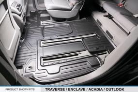 img 1 attached to 🚗 Premium MAXLINER Custom Fit Floor Mats- 3 Row Liner Set Black for Traverse/Enclave/Acadia/Outlook with 2nd Row Bucket Seats