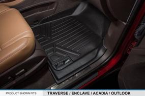 img 2 attached to 🚗 Premium MAXLINER Custom Fit Floor Mats- 3 Row Liner Set Black for Traverse/Enclave/Acadia/Outlook with 2nd Row Bucket Seats