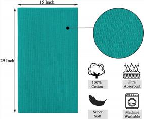 img 3 attached to 12 Pack 100% Cotton Kitchen Towels - Super Absorbent Waffle Weave Tea Towels For Quick Drying, Cleaning & Dish Rags – Teal By Ruvanti.