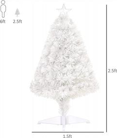 img 2 attached to HOMCOM 30-Inch Pre-Lit Douglas Fir Tabletop Artificial Christmas Tree With Realistic Branches, Fiber Optic LED Lights, And 85 Tips In White Color - Perfect For Holiday Decor