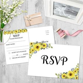 img 2 attached to 🌻 321Done Sunflower RSVP Postcards (Set of 50) - Vintage Rustic Floral Cards for Wedding, Bridal or Baby Shower, Party Guest Count - Made in USA