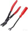 ruibapa 2pcs red clip pliers fastener removal tool set auto trim removal tool pry tool for removing auto door panel and instrument panel p-022 logo