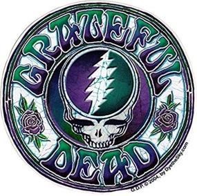 img 2 attached to 🌈 Vibrant Grateful Dead Steal Your Face Batik Window Sticker/Decal - 6" Circular - Enhance Your Sky