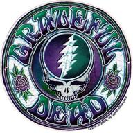 🌈 vibrant grateful dead steal your face batik window sticker/decal - 6" circular - enhance your sky логотип